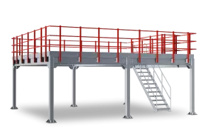 Мезонин на колоннах. Шаг колон: 5000x3000 мм. Высота этажа: 2500 мм пол +1