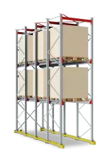 Набивной стеллаж 1350x3200x3300 мм (ДхГхВ). Ярусы: пол +2