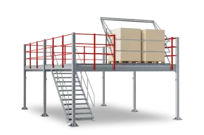 Мезонин на колоннах. Шаг колон: 6000x3000 мм. Высота этажа: 2500 мм пол +1