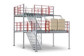 Мезонин на колоннах. Шаг колон: 5000x3000 мм. Высота этажа: 2500 мм пол +2